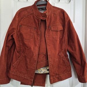 Prana Organic Cotton Motto Jacket (L)And Pants(12) set in Rust Corduroy